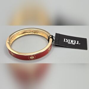🌞 Lydell New York Bangle Bracelet Hinged Coral Colored Enamel Sz 6.5 NWT